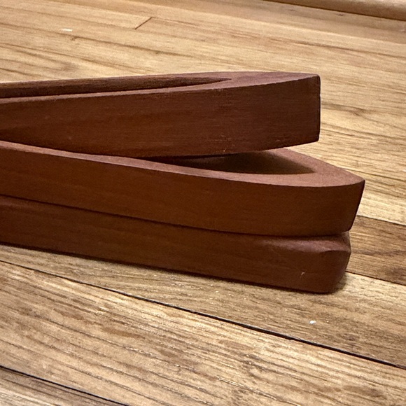 Vintage Teak Wood Nesting Tongs Set of 3